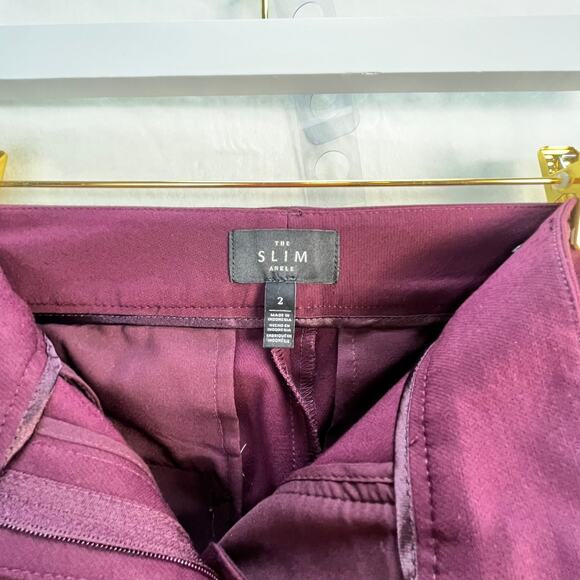White House Black Market The Slim Ankle Burgundy Red Stretch Chino Dress Pants 2 - Picture 10 of 13
